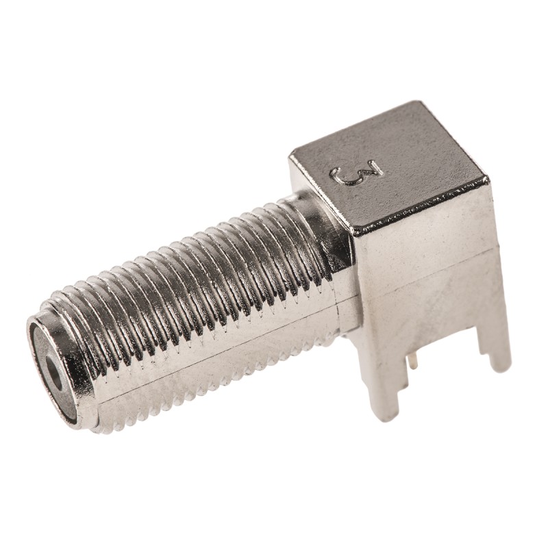 5 pcs - TE Connectivity, jack Through Hole F Connector, 75Ω, Solder Termination, Right Angle Body