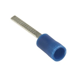 100 pcs - RS PRO Insulated Crimp Blade Terminal 18mm Blade Length, 1.5mm² to 2.5mm², 16AWG to 14AWG, Blue