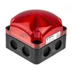 1 pcs - Werma BWM 853 Series Red Flashing Beacon, 24 V dc, Surface Mount, Wall Mount, LED Bulb, IP66, IP67