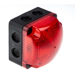 1 pcs - Werma BWM 853 Series Red Flashing Beacon, 24 V dc, Surface Mount, Wall Mount, LED Bulb, IP66, IP67