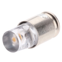 1 pcs - Marl White LED Indicator Lamp, 24 - 28V dc, Midget Groove Base, 4.9mm Diameter, 9200mcd