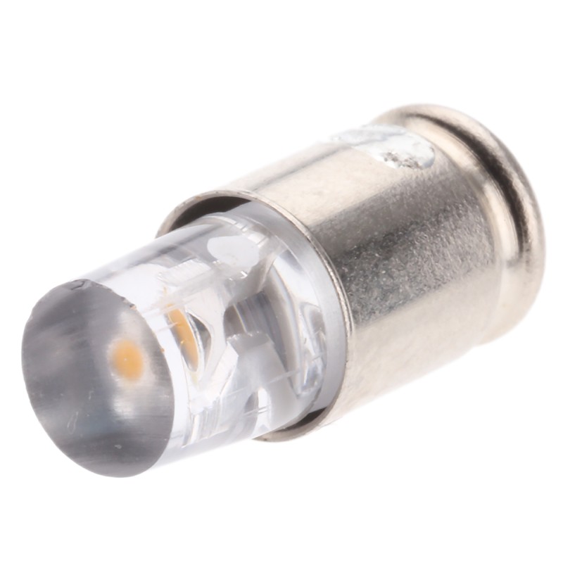 1 pcs - Marl White LED Indicator Lamp, 24 - 28V dc, Midget Groove Base, 4.9mm Diameter, 9200mcd