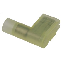 100 pcs - RS PRO Yellow Insulated Female Spade Connector, Flag Terminal, 6.35 x 0.8mm Tab Size, 4mm² to 6mm²
