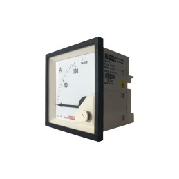 1 pcs - RS PRO Analogue Panel Ammeter 10 (Input) A, 100/5 (CT) A, 200 (Scle) A AC, 68mm x 68mm, 1 % Moving Iron