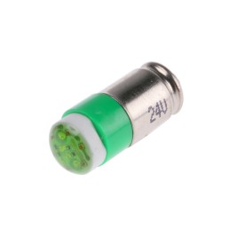 1 pcs - RS PRO Green LED Indicator Lamp, 24V dc, Midget Groove Base, 6mm Diameter, 35mcd