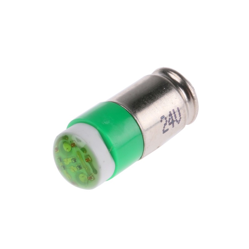 1 pcs - RS PRO Green LED Indicator Lamp, 24V dc, Midget Groove Base, 6mm Diameter, 35mcd