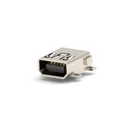 1 pcs : 1-1734328-1 - USB Connectors MINI USB AB R/A RCPT SMT TRAY 0.6MM