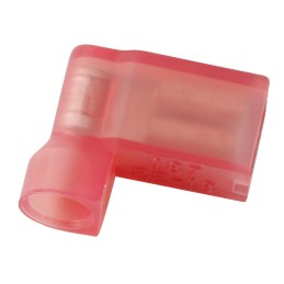 100 pcs - RS PRO Red Insulated Female Spade Connector, Flag Terminal, 0.8 x 4.75mm Tab Size, 0.5mm² to 0.75mm²