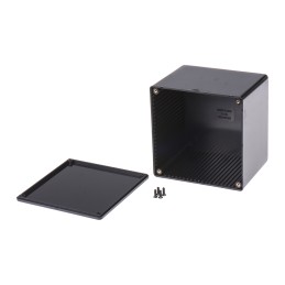 1 pcs - Hammond 1591 Series Black Flame Retardant ABS Enclosure, IP54, Black Lid, 120 x 120 x 94mm