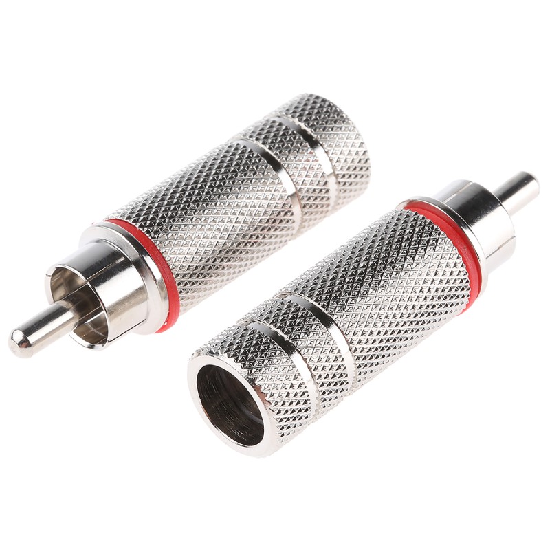 5 pcs - RS PRO Red Cable Mount RCA Plug, Nickel