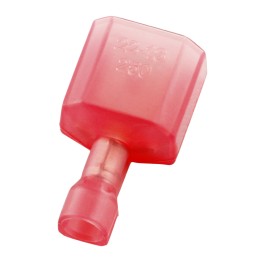 100 pcs - RS PRO Red Insulated Male Spade Connector, Tab, 0.8 x 6.35mm Tab Size, 0.5mm² to 1.5mm²