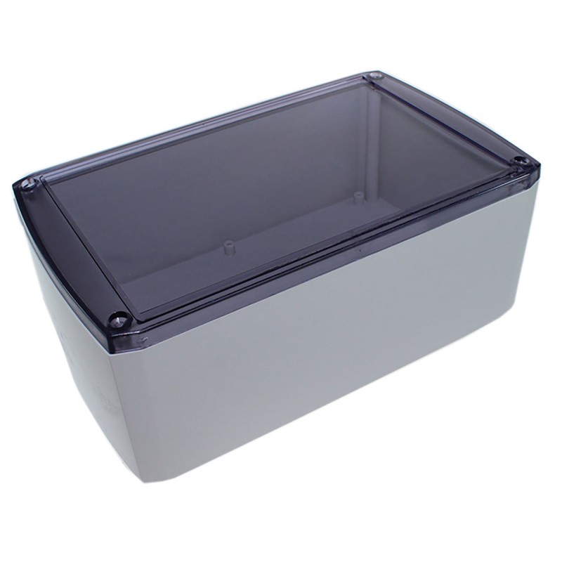 1 pcs - CAMDENBOSS 1102 Series Grey ABS Enclosure, IP54, Transparent Lid, 110 x 60 x 40mm