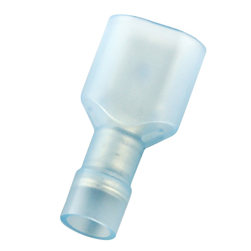 100 pcs - RS PRO Blue Insulated Male Spade Connector, Tab, 0.8 x 6.35mm Tab Size, 1.5mm² to 2.5mm²