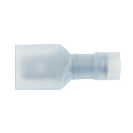 100 pcs - RS PRO Blue Insulated Male Spade Connector, Tab, 0.8 x 6.35mm Tab Size, 1.5mm² to 2.5mm²