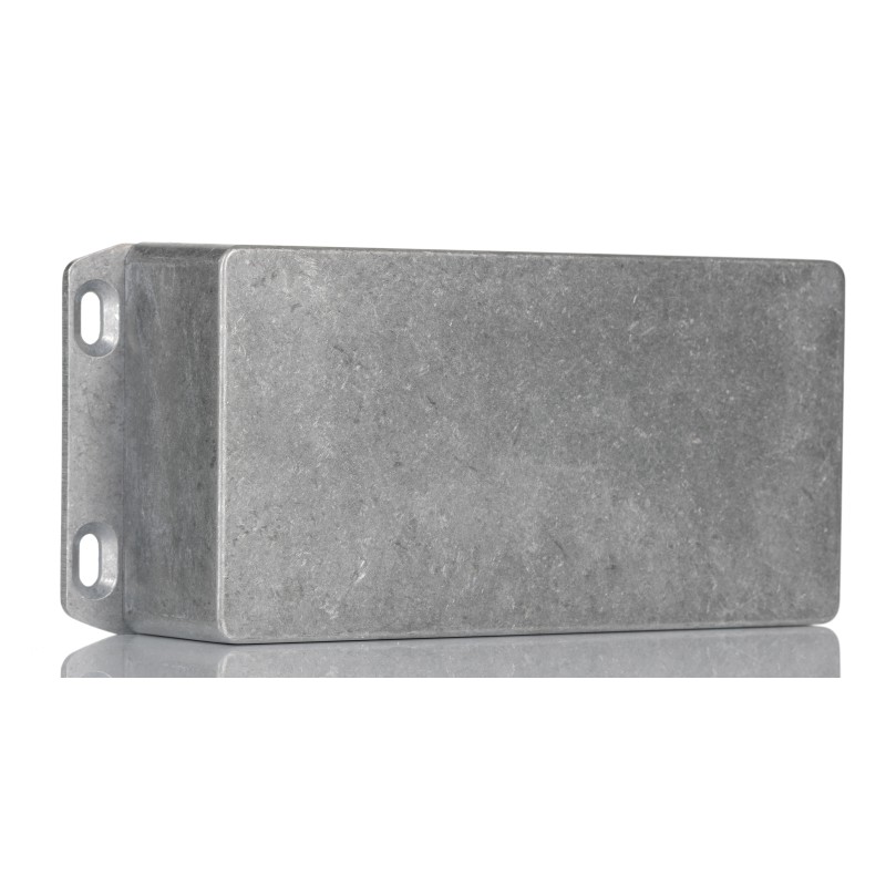 1 pcs - Hammond 1590 Series Natural Die Cast Aluminium Enclosure, IP65, Flanged, Natural Lid, 153 x 83.1 x 50.4mm
