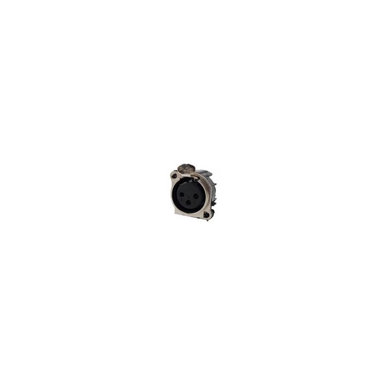 1 pcs : IO-XLR3-F-BH - XLR Connectors 3-Pin XLR, Female, Horizontal, Ground Pin, Metal Face Plate