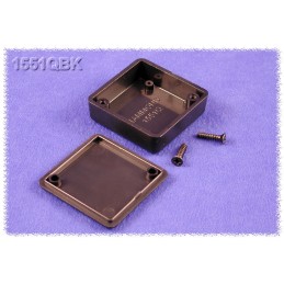 1 pcs - Hammond 1551 Series Black ABS Enclosure, IP54, Flanged, Black Lid, 40 x 40 x 15mm
