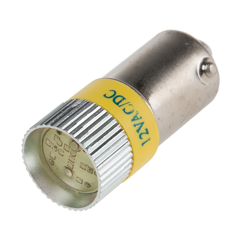 1 pcs - RS PRO Yellow LED Indicator Lamp, 12V dc, BA9s Base, 10mm Diameter, 120/110mcd