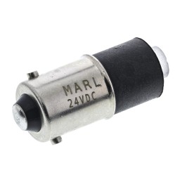 1 pcs - Marl Red LED Indicator Lamp, 24V dc, BA9s Base, 4.9mm Diameter, 2750mcd