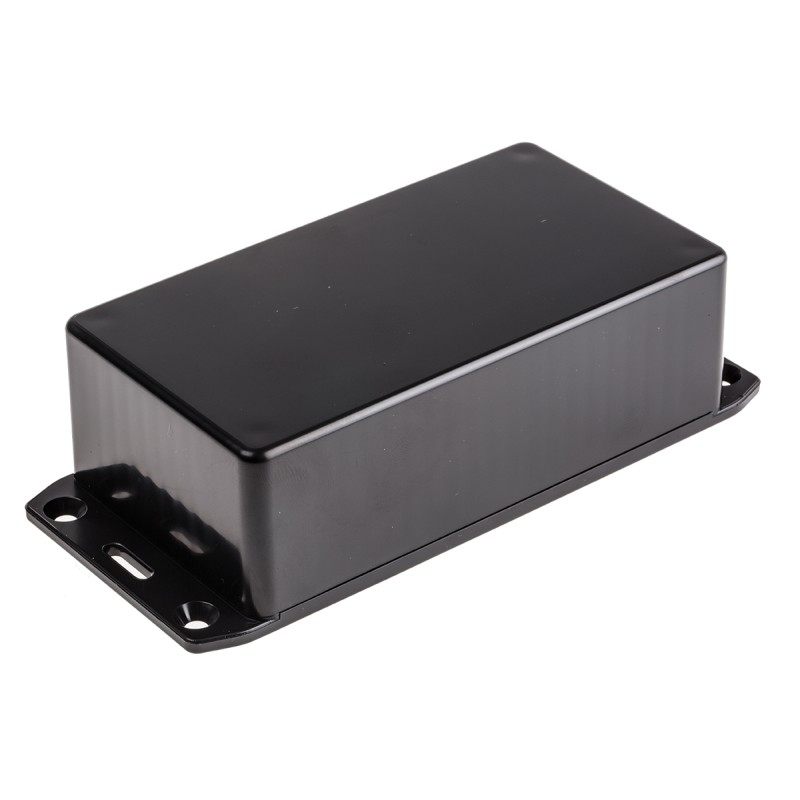 1 pcs - Hammond 1591 Series Black ABS Enclosure, IP54, Flanged, Black Lid, 120 x 65 x 36mm