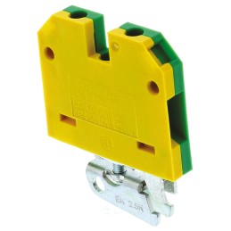 5 pcs - Weidmuller 2-Way EK 2.5 Earth Terminal Block, 2.5mm², 26 - 12 AWG Wire, Screw Down, Nylon Housing, ATEX