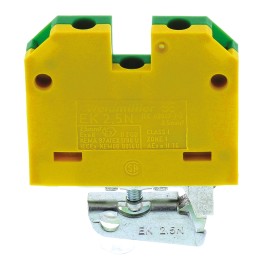 5 pcs - Weidmuller 2-Way EK 2.5 Earth Terminal Block, 2.5mm², 26 - 12 AWG Wire, Screw Down, Nylon Housing, ATEX