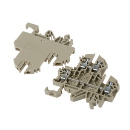 5 pcs - RS PRO Beige Double Level Terminal Block, Double-Level, Screw Termination