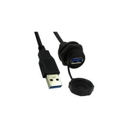 1 pcs : 67U3BC-002-K - USB Cables / IEEE 1394 Cables IP67 USB A Fema le to USB A Male
