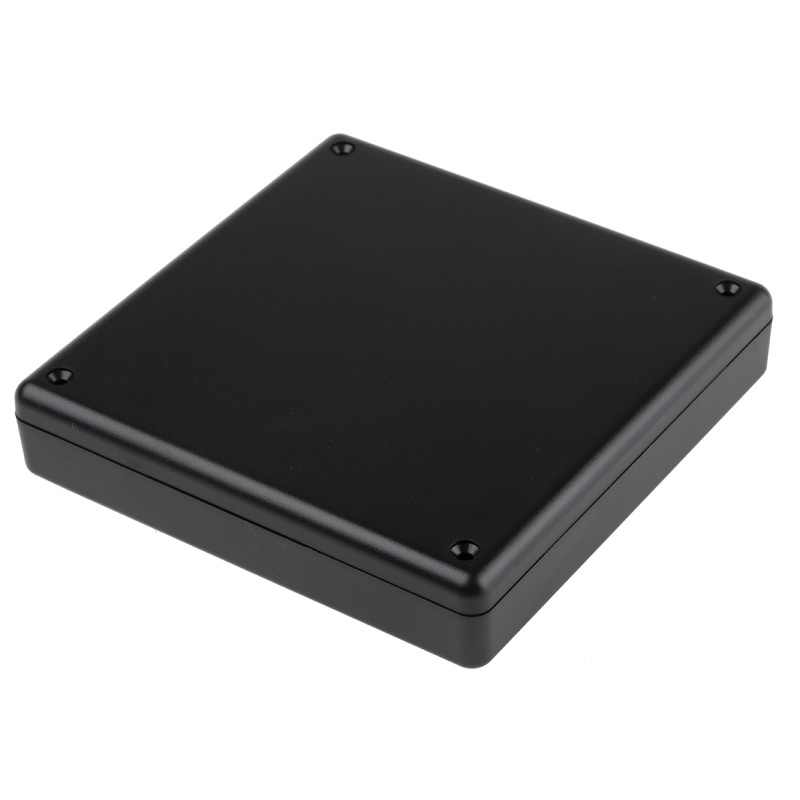 1 pcs - RS PRO Black ABS Enclosure, Black Lid, 125 x 125 x 25mm
