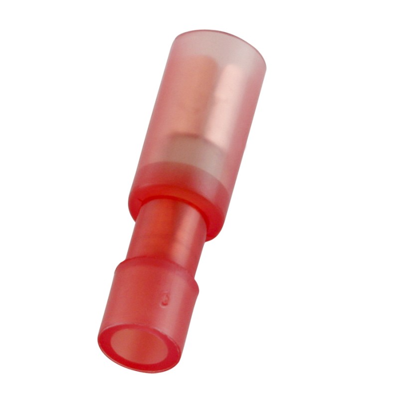 100 pcs - RS PRO Red Insulated Female Spade Connector, Receptacle, 0.4 x 3.9mm Tab Size, 0.5mm² to 1.5mm²