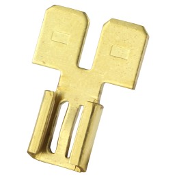 100 pcs - RS PRO Uninsulated Male Spade Connector, Adapter, 6.35 x 0.8mm Tab Size