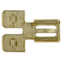 100 pcs - RS PRO Uninsulated Male Spade Connector, Adapter, 6.35 x 0.8mm Tab Size