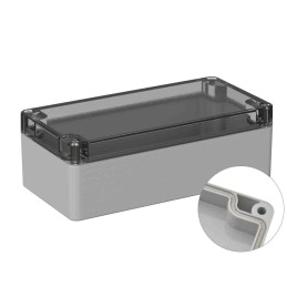 1 pcs - RS PRO Grey Polycarbonate General Purpose Enclosure, IP66, IK07, Clear Lid, 80 x 160 x55mm