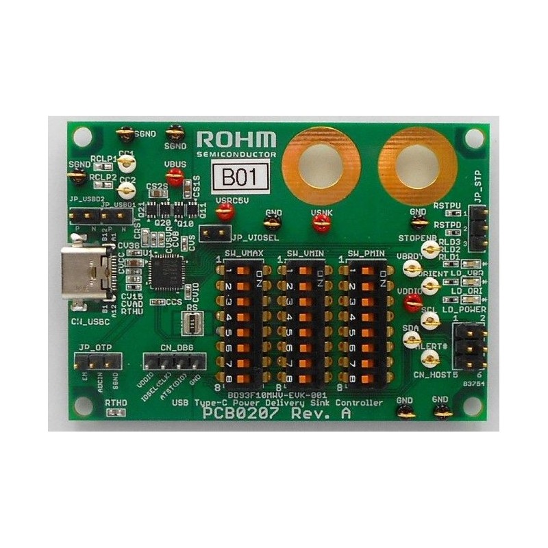 1 pcs - ROHM Stand-Alone PD Controller For Sink BD93F10MWV EVK Evaluation Kit for BD93F10MWV for Type-C Cable For Evaluation