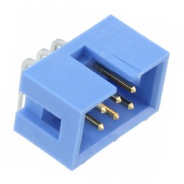 1 pcs - TE Connectivity AMP-LATCH Series Right Angle Through Hole PCB Header, 6 Contact(s), 2.54mm Pitch, 2 Row(s), Shrouded