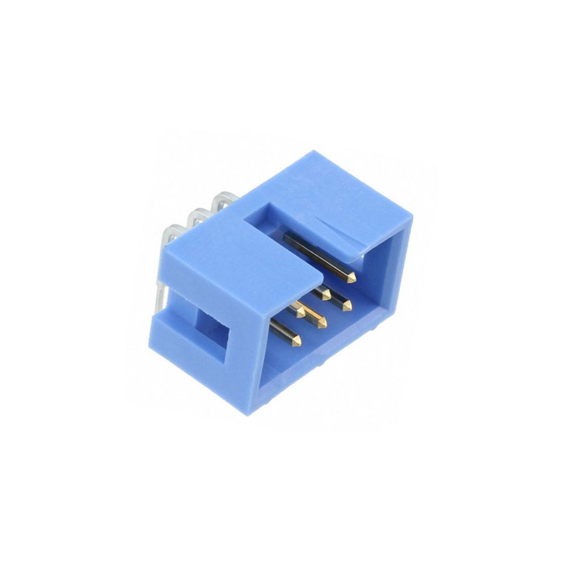 1 pcs - TE Connectivity AMP-LATCH Series Right Angle Through Hole PCB Header, 6 Contact(s), 2.54mm Pitch, 2 Row(s), Shrouded