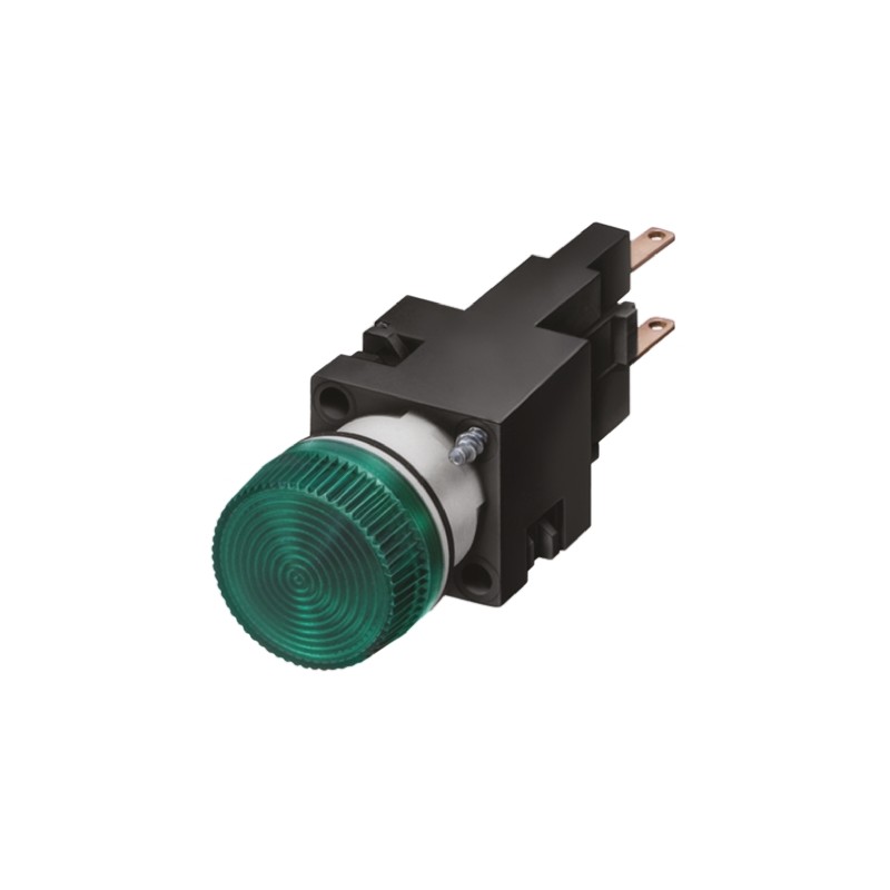 1 pcs - Siemens, Panel Mount Green Pilot Light, 16mm Cutout, IP65, IP67, Round, 250V