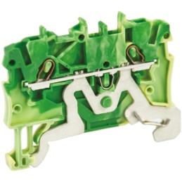 5 pcs - Wago TOPJOB S, 2000 Series Green/Yellow Earth Terminal Block, 1mm², Single-Level, Push-In Cage Clamp Termination, ATEX,