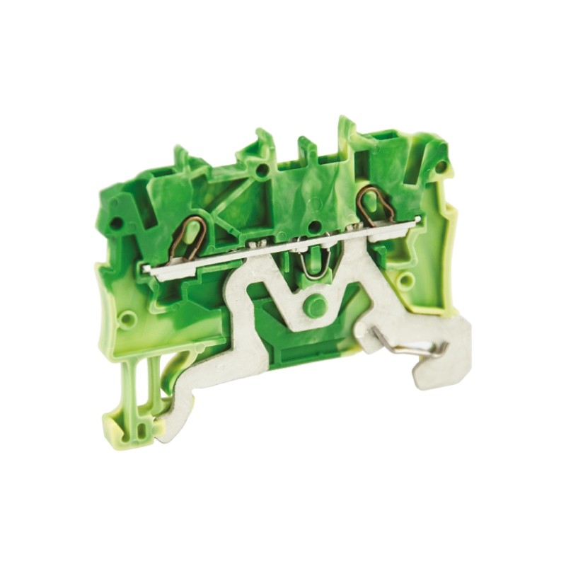 5 pcs - Wago TOPJOB S, 2000 Series Green/Yellow Earth Terminal Block, 1mm², Single-Level, Push-In Cage Clamp Termination, ATEX,