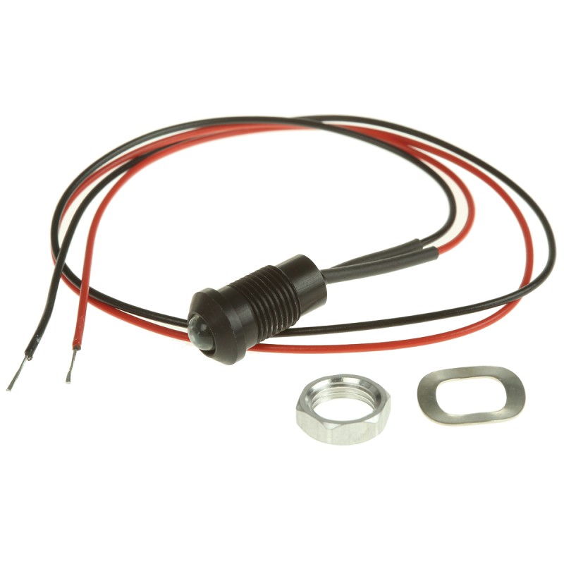 1 pcs - Oxley Blue Panel Mount Indicator, 8mm Mounting Hole Size, Lead Wires Termination, IP68