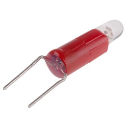 1 pcs - RS PRO Red LED Indicator Lamp, 28V ac/dc, Bi-Pin Base, 4.25mm Diameter, 85mcd