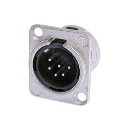 1 pcs : NC6MSD-L-1 - XLR Connectors 6P M RECEPT DL1 SER SODR CUPS NCKL/SILV