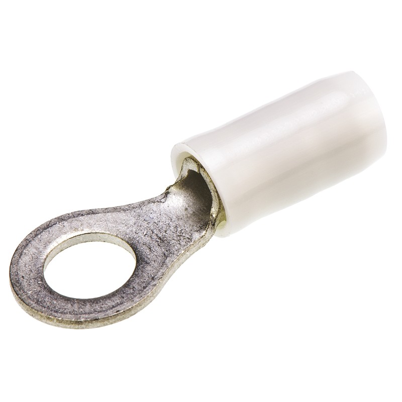 5 pcs - TE Connectivity, PIDG Insulated Ring Terminal, M5 Stud Size, 1.65mm² to 3.45mm² Wire Size, Red, White