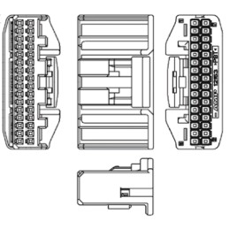 100 pcs - TE Connectivity, MULTILOCK 025/090 II Male Connector Housing, 2.2mm Pitch, 24 Way, 3 Row