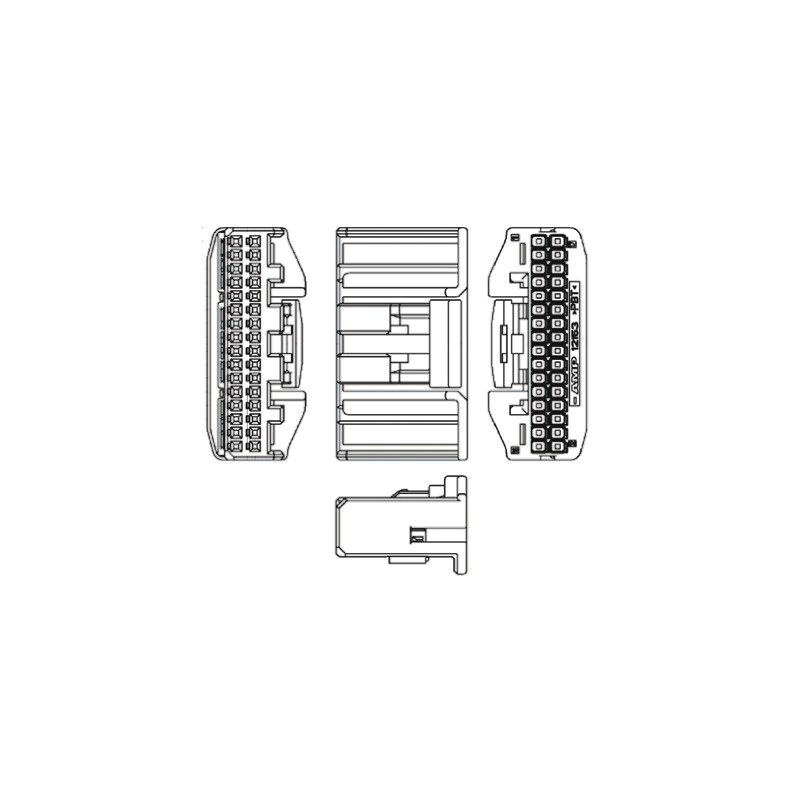 100 pcs - TE Connectivity, MULTILOCK 025/090 II Male Connector Housing, 2.2mm Pitch, 24 Way, 3 Row