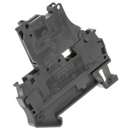 5 pcs - Phoenix Contact ST 4-HESI (5X20) Series Black Fused DIN Rail Terminal, 4mm², Single-Level, Spring Clamp Termination,