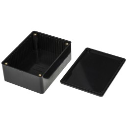 1 pcs - Hammond 1591 Series Black Flame Retardant ABS Enclosure, IP54, Black Lid, 110 x 82 x 40mm
