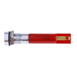 1 pcs - RS PRO Red Panel Mount Indicator, 8mm Mounting Hole Size, Solder Tab Termination, IP67