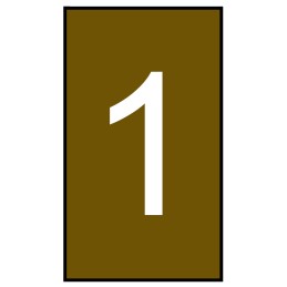 1 Bag of 250 - HellermannTyton Ovalgrip Slide On Cable Markers, White on Brown, Pre-printed '1', 1.8 - 6.3mm Cable