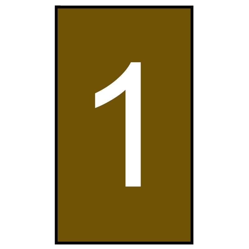 1 Bag of 250 - HellermannTyton Ovalgrip Slide On Cable Markers, White on Brown, Pre-printed '1', 1.8 - 6.3mm Cable